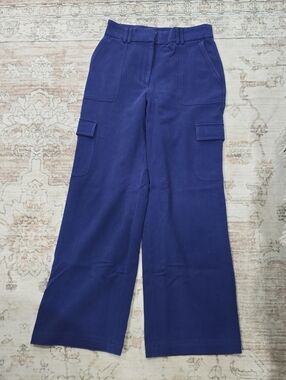 Express Wide-Leg Cargo Pants in Deep Blue